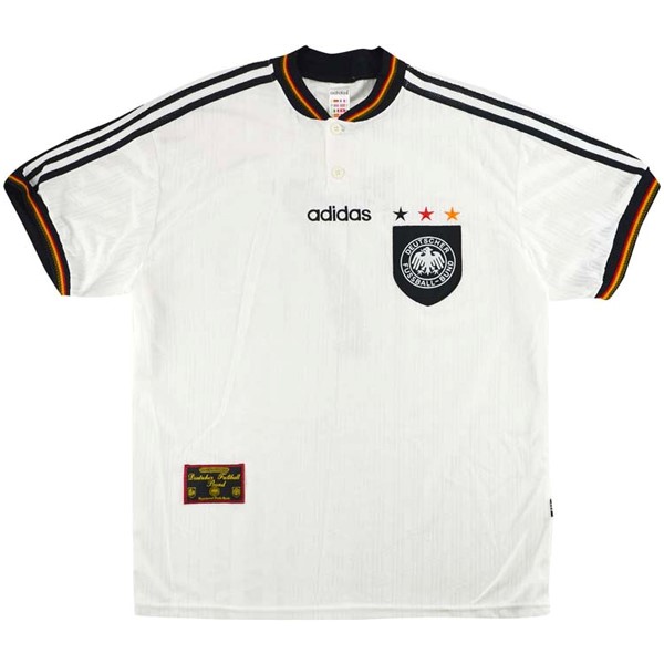 Camiseta Alemania Replica Primera Ropa Retro 1996 Blanco